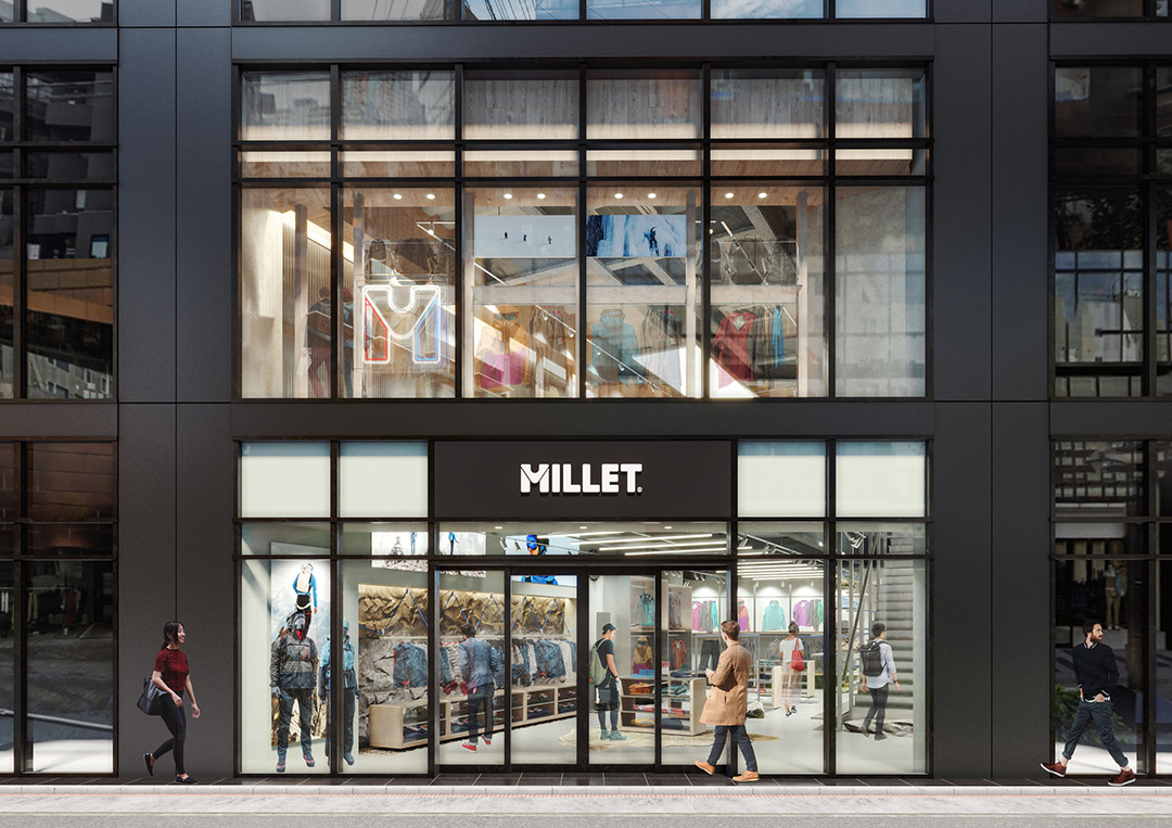 フランスアルプスの山小屋をコンセプトにした旗艦店「MILLET BRAND STORE TOKYO SHIBUYA」が3月7日グランドオープン